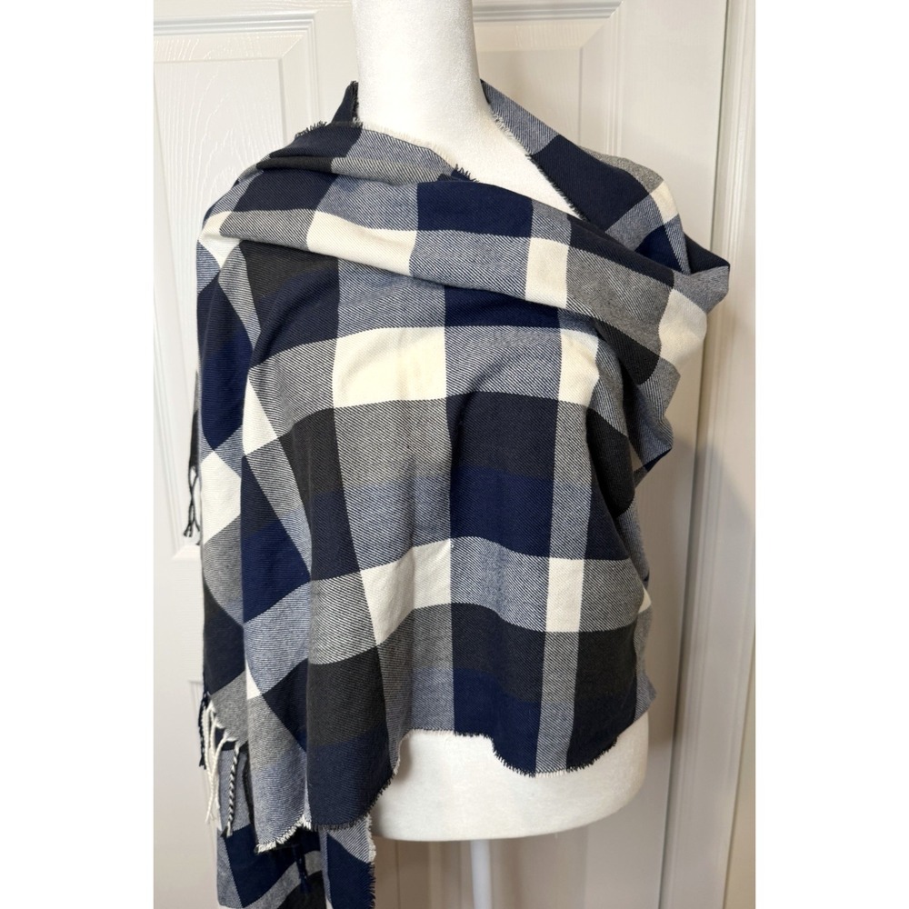 Plush Apparel Womens Plaid Rectangle Scarf Shawl Preppy Old Money Indie Cozy Y2K